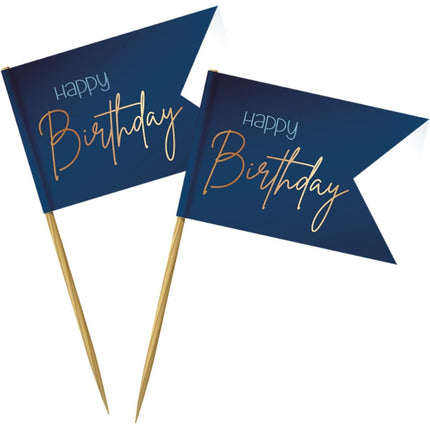 Happy Birthday Prikkers Blauw 6,5cm 36st van Folat koop je bij Partywinkel