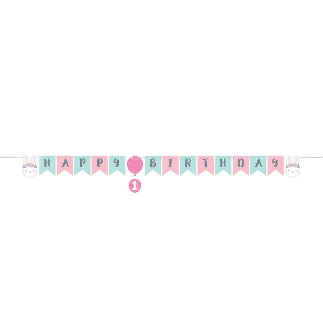 Happy Birthday Slinger Konijn 1,8m van Creative Converting koop je bij Partywinkel