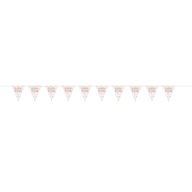Happy Birthday Slinger Rose Goud 2,74m van Unique koop je bij Partywinkel