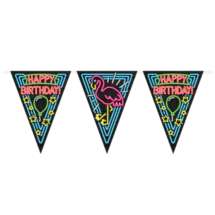 Happy Birthday Slingers Neon 10m van Paper Dreams koop je bij Partywinkel