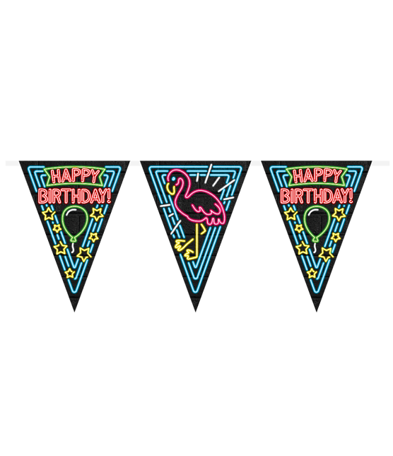 Happy Birthday Slingers Neon 10m van Paper Dreams koop je bij Partywinkel