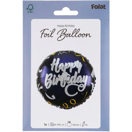 Happy Birthday Stijlvol Feest Folieballon - 45cm van Folat koop je bij Partywinkel