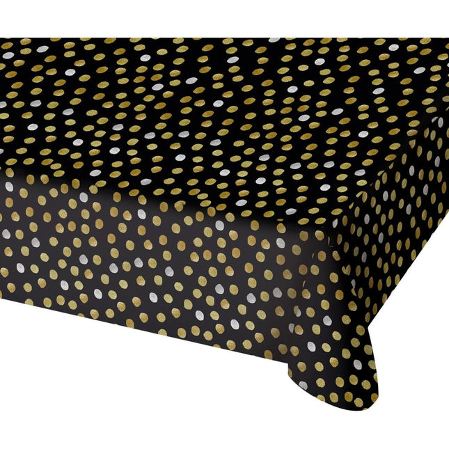 Happy Birthday Tafelkleed Zwart 1,8m van Folat koop je bij Partywinkel