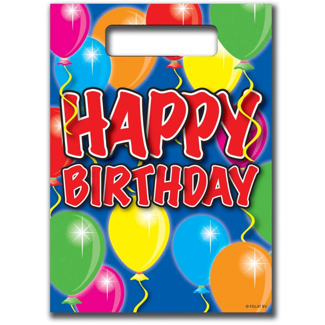 Happy Birthday Uitdeelzakjes Balloons - 8 stuks van Folat koop je bij Partywinkel