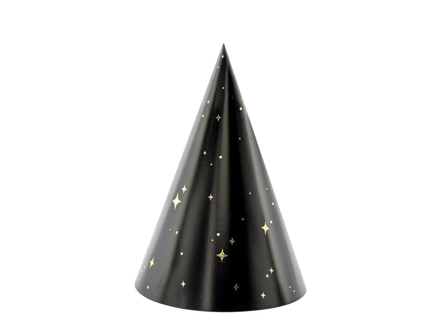 Happy New Year Feesthoedjes 16cm 6st van Partydeco koop je bij Partywinkel