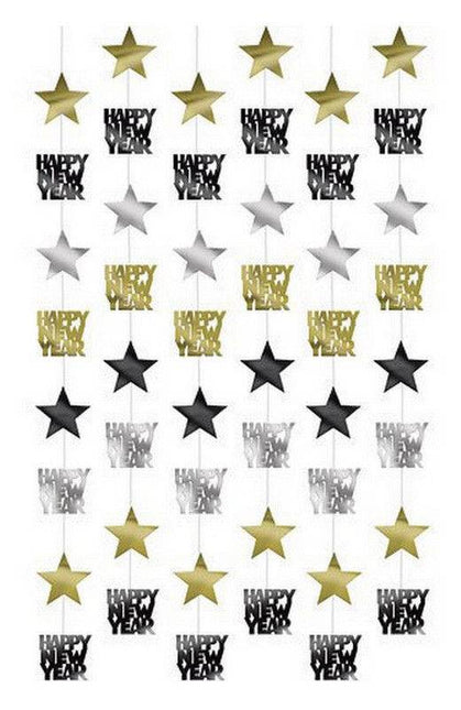 Happy New Year Hangdecoratie Ster 2,1m 6st van Riethmueller koop je bij Partywinkel