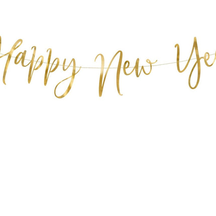 Happy New Year Slinger Goud 66cm van Partydeco koop je bij Partywinkel