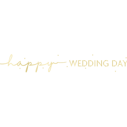 Happy Wedding Day Banner 2,74m van Unique koop je bij Partywinkel