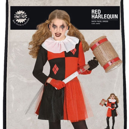 Harlekijn Halloween Kostuum Kind zwart - rood van Fiestas Guirca koop je bij Partywinkel