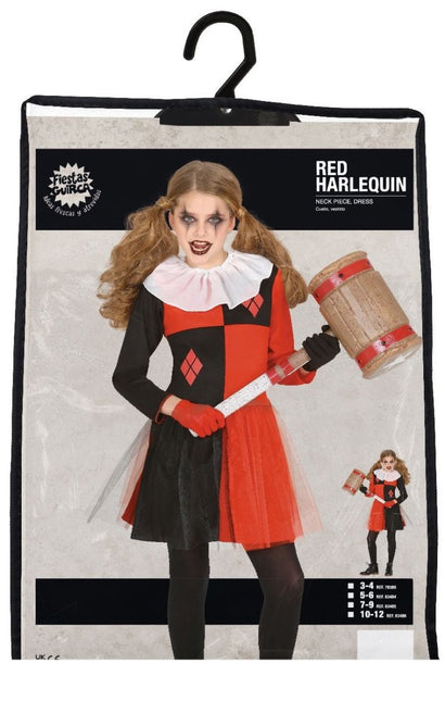 Harlekijn Halloween Kostuum Kind zwart - rood van Fiestas Guirca koop je bij Partywinkel