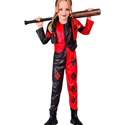 Harlekijn Kostuum Rood Zwart Meisje van Widmann koop je bij Partywinkel