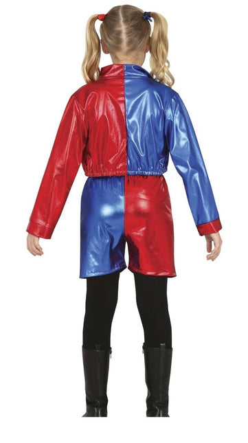 Harley Quinn Halloween Kostuum Meisje Rood Blauw van Fiestas Guirca koop je bij Partywinkel