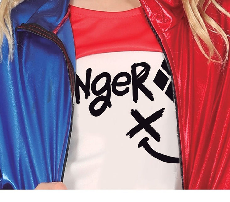 Harley Quinn Halloween Kostuum Meisje Rood Blauw van Fiestas Guirca koop je bij Partywinkel