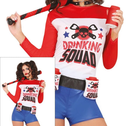 Harley Quinn Kostuum Rood Blauw Dames van Fiestas Guirca koop je bij Partywinkel