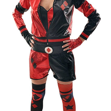 Harley Quinn Kostuum Rood Zwart Dames Volwassenen van Ciao International koop je bij Partywinkel