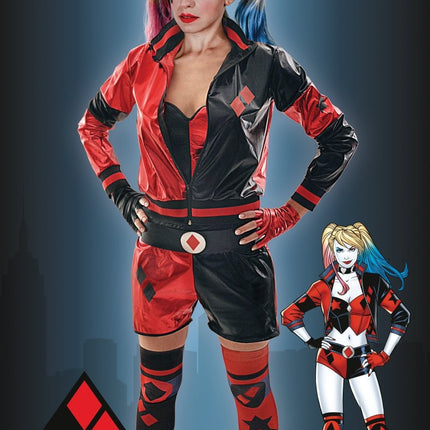 Harley Quinn Kostuum Rood Zwart Dames Volwassenen van Ciao International koop je bij Partywinkel