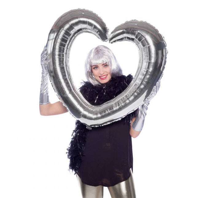 Hart Ballon Zilver Folie 80cm van Folat koop je bij Partywinkel