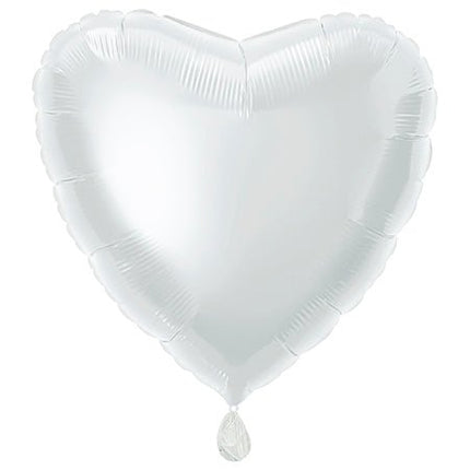 Hart Helium Ballon Wit Leeg 45cm van Unique koop je bij Partywinkel
