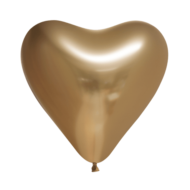 Hartjes Ballonnen Goud 30cm 6st van WeFiesta koop je bij Partywinkel