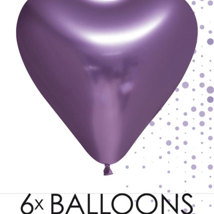 Hartjes Ballonnen Paars 30cm 6st van WeFiesta koop je bij Partywinkel