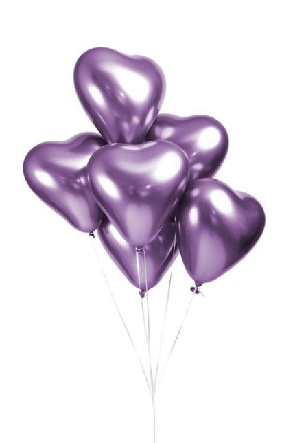 Hartjes Ballonnen Paars 30cm 6st van WeFiesta koop je bij Partywinkel