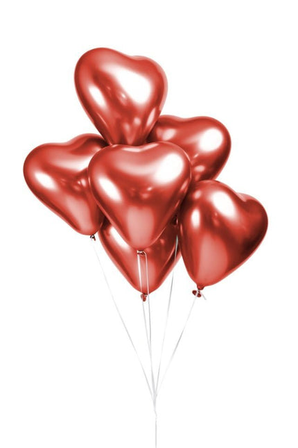 Hartjes Ballonnen Rood 30cm 6st van WeFiesta koop je bij Partywinkel