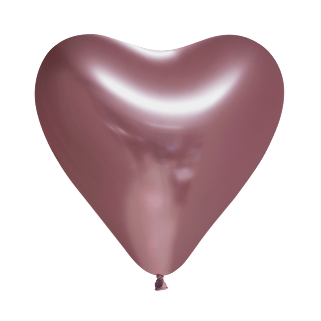 Hartjes Ballonnen Rose Goud 30cm 6st van WeFiesta koop je bij Partywinkel