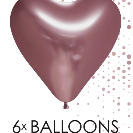 Hartjes Ballonnen Rose Goud 30cm 6st van WeFiesta koop je bij Partywinkel