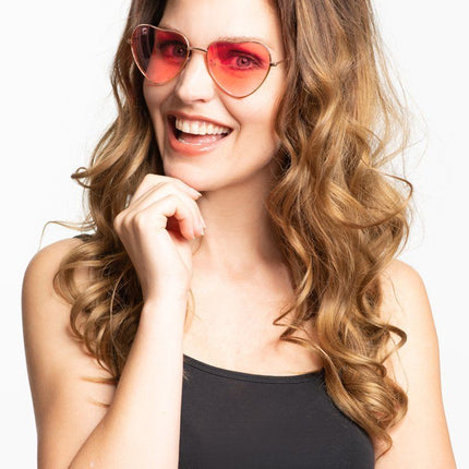 Hartjes Bril Rood Love van Partychimp koop je bij Partywinkel