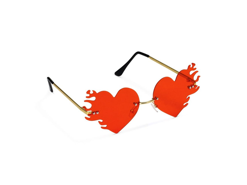 Hartjes Bril Vlammen 14,5cm van Partydeco koop je bij Partywinkel