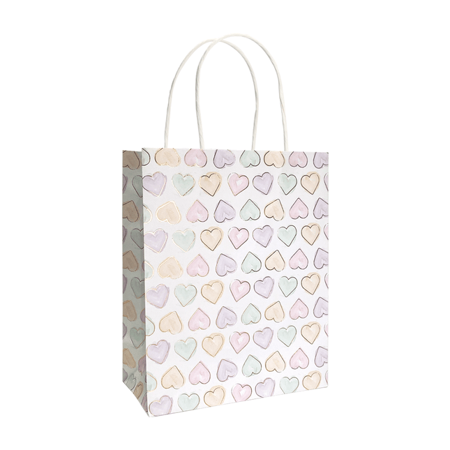 Hartjes Cadeautasje Gekleurd 21cm van WeFiesta koop je bij Partywinkel
