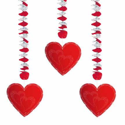 Hartjes Hangdecoratie 75cm 3st van Folat koop je bij Partywinkel