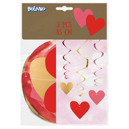 Hartjes Hangdecoratie 85cm 3st van Boland koop je bij Partywinkel