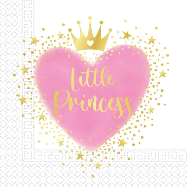 Hartjes Servetten Little Princess 33cm 20st van Procos koop je bij Partywinkel