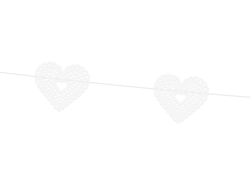 Hartjes Slinger Wit 1,8m van Partydeco koop je bij Partywinkel