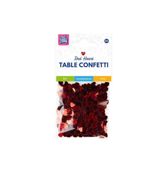 Hartjes Tafelconfetti Rood 14gr van Paper Dreams koop je bij Partywinkel