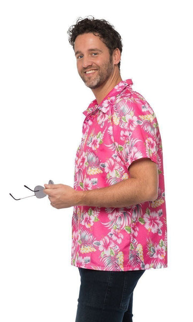 Hawai Shirt Roze van Partychimp koop je bij Partywinkel