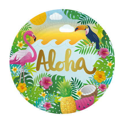 Hawaii Borden Aloha 23cm van WeFiesta koop je bij Partywinkel