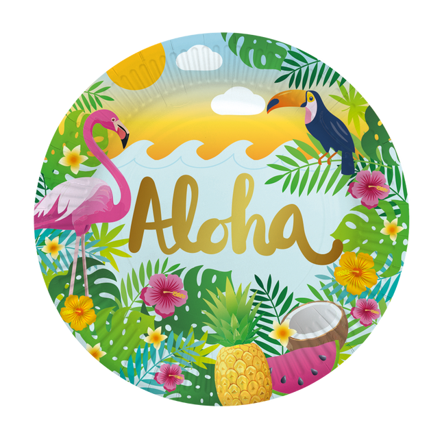 Hawaii Borden Aloha 23cm van WeFiesta koop je bij Partywinkel