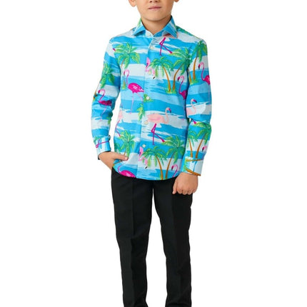 Hawaii Flamingo Overhemd Jongen OppoSuits van OppoSuits koop je bij Partywinkel