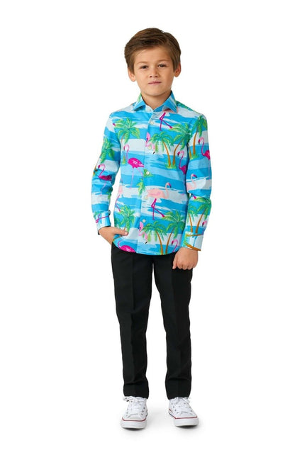 Hawaii Flamingo Overhemd Jongen OppoSuits van OppoSuits koop je bij Partywinkel