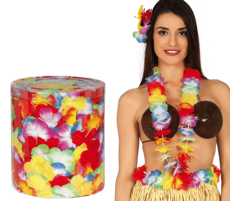 Hawaii Ketting Gekleurd 25st van Fiestas Guirca koop je bij Partywinkel