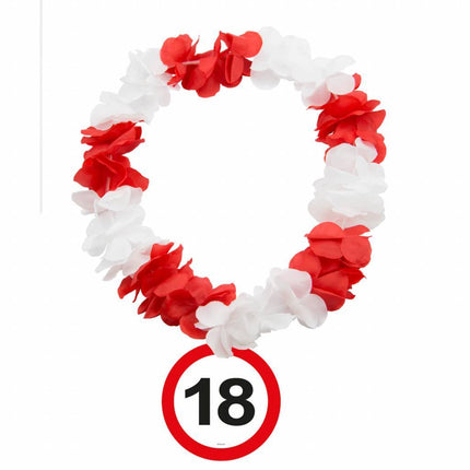 Hawaii Krans 18 Jaar Verkeersbord van Folat koop je bij Partywinkel