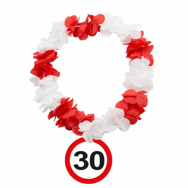 Hawaii Krans 30 Jaar Verkeersbord van Folat koop je bij Partywinkel