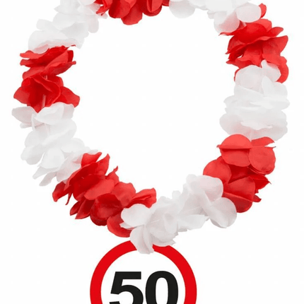 Hawaii Krans 50 Jaar Verkeersbord van Folat koop je bij Partywinkel