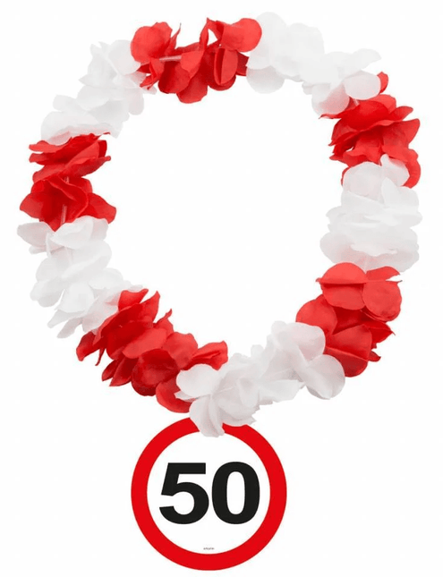 Hawaii Krans 50 Jaar Verkeersbord van Folat koop je bij Partywinkel