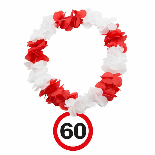 Hawaii Krans 60 Jaar Verkeersbord van Folat koop je bij Partywinkel