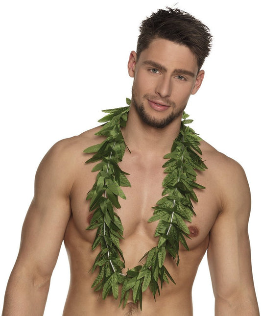 Hawaii Krans Groen Bladeren van Boland koop je bij Partywinkel