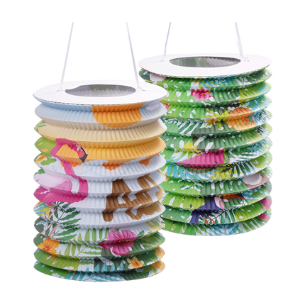 Hawaii Lampion Gekleurd 25cm 2st van WeFiesta koop je bij Partywinkel