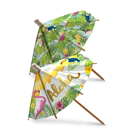 Hawaii Parasol Prikkers Aloha 18cm 6st van WeFiesta koop je bij Partywinkel